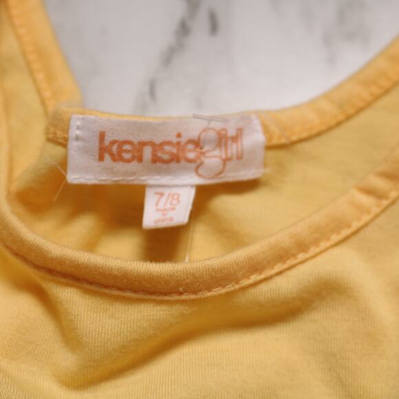 4/$20 - Kensie Girls Flutter Sleeve Yellow Embroidered Crop Top Size 7/8 - Picture 5 of 8